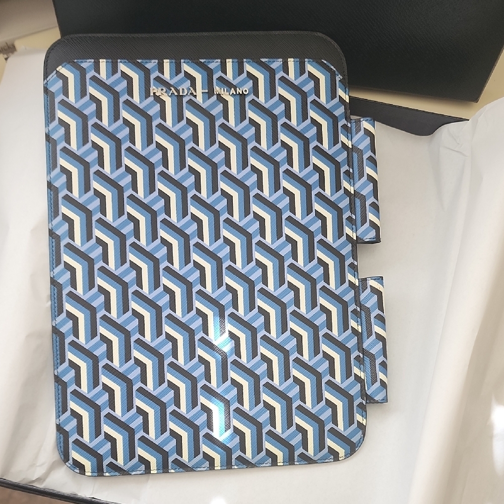 Prada Saffiano Leather Geometric Print iPad Tablet Case - Picture 4 of 7